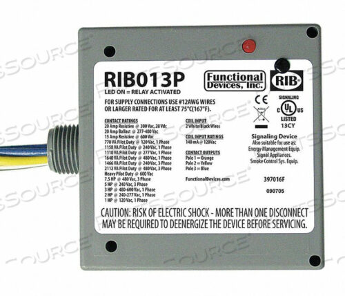 OEM#: RIB013PPREWIRED RELAY 120VAC 20A 3PST-NO от RIB
