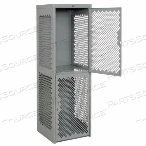 OEM#: DLCU-2424-2-PERFGYДВУХЪЯРУСНЫЙ 2-ДВЕРНЫЙ ПРОЧНЫЙ СВАРНОЙ СТАЛЬНОЙ ШКАФЧИК С ВЕНТИЛИРОВКОЙ, 24X24X72, СЕРЫЙ от Pucel Enterprises