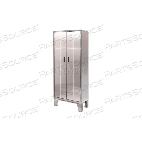 ПРОЧНЫЙ ДВУХСКЛАДНОЙ ШКАФ ИЗ НЕРЖАВЕЮЩЕЙ СТАЛИ С НОЖКАМИ 36X18X84