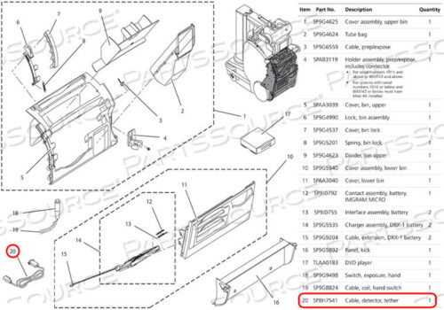 Заменяет Carestream Health, Inc. SP8H7541КАБЕЛЬ, ДЕТЕКТОР, ПРИВЯЗКА