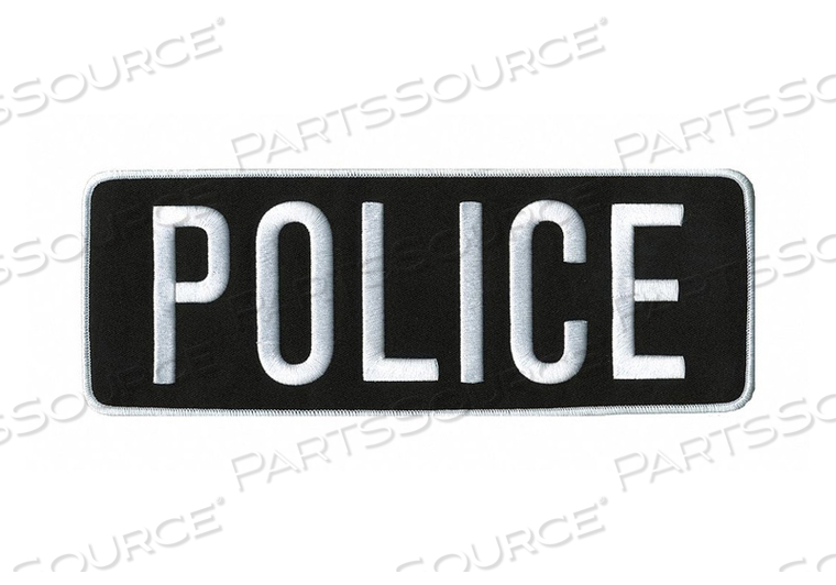 OEM#: 5250Вышитая нашивка POLICE БЕЛАЯ НА ЧЕРНОМ от Heros Pride