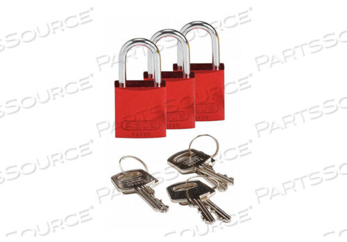 OEM#: 133279LOCKOUT PADLOCK KA RED 1-7/16 H PK3 by Brady Americas
