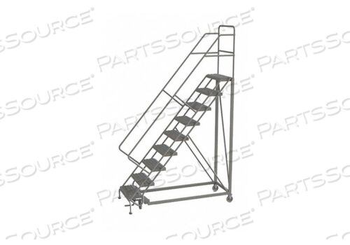 OEM#: KDEC1092469 STEP 24W СТАЛЬНАЯ УГЛОВАЯ ЛЕСТНИЦА НА РОЛИКОВЫХ КОЛЕСАХ, ПЕРФОРИРОВАННАЯ ПРОСТУПЕНЬ, СЕРАЯ от Tri-Arc