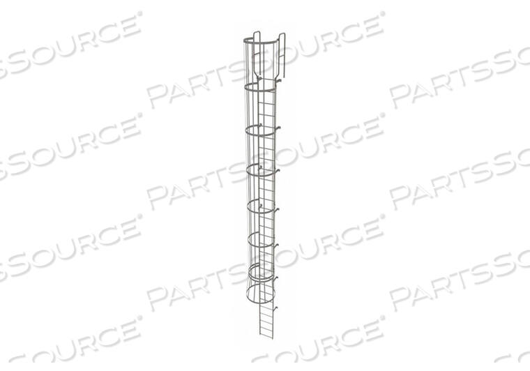 OEM#: WLFC122929 STEP STEEL CAGED WALK THROUGH FIXED ACCESS LADDER, GRAY by Tri-Arc