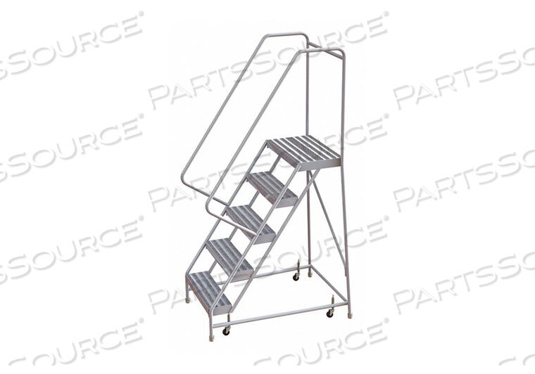 OEM#: WLAR1051645 STEP ALUMINUM ROLLING LADDER, 16 RIBBED STEP, 30 HANDRAILS by Tri-Arc