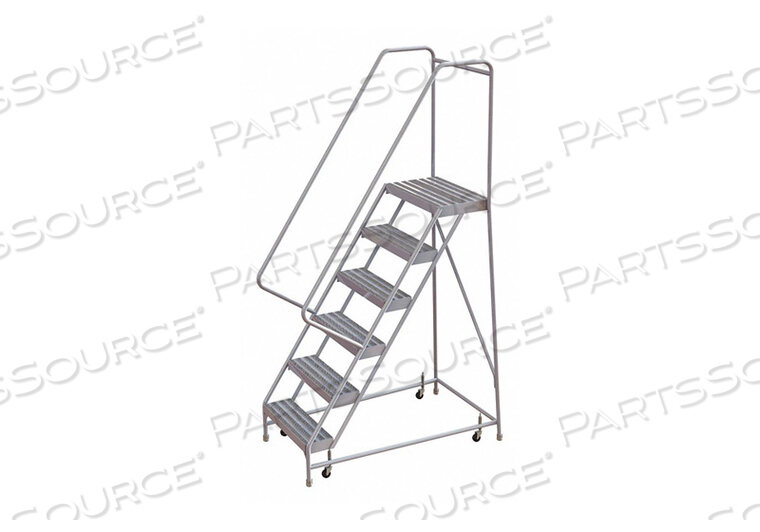 OEM#: WLAR1061646 STEP ALUMINUM ROLLING LADDER, 16W RIBBED STEP, 30 HANDRAILS by Tri-Arc