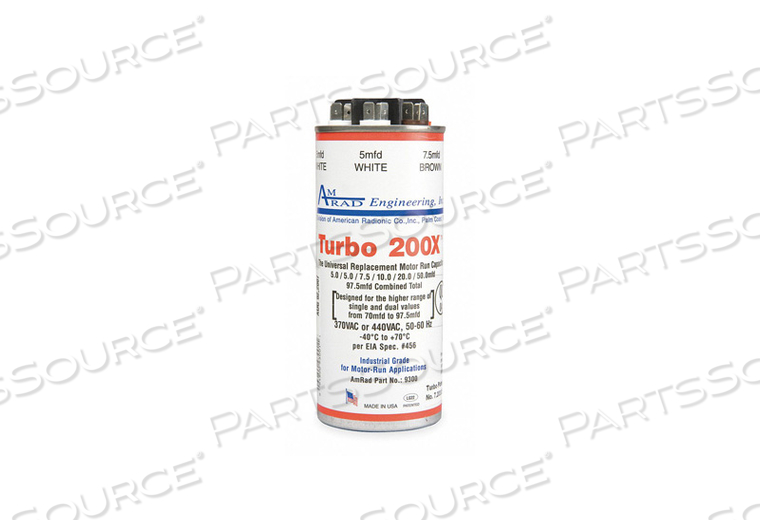 OEM#: TURBO 200XMOTOR RUN CAPACITOR 5-97.5 MFD 370/440V от Global