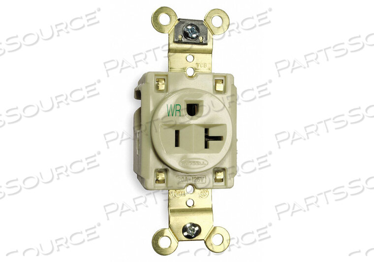 OEM#: HBL5361IWRREPTACLE SINGLE 20A 5-20R 125V IVORY от Hubbell Incorporated, Wiring Device-Kellums