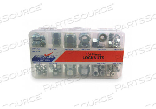 OEM#: DISP-LNUT104КОМПЛЕКТ ШЕСТИГРАННЫХ КОНТРГАЙОК, СТАЛЬ, НЕЙЛОНОВАЯ ВСТАВКА, ЦИНК, 104 КОМПОНЕНТА, РАЗМЕР 11, СООТВЕТСТВУЕТ IFI 100/107 от ITW