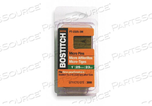 OEM#: PT-2325-3MБЕЗГОЛОВОЧНЫЙ ШТИФТ 23 GA 1 IN PK3000 от Bostitch