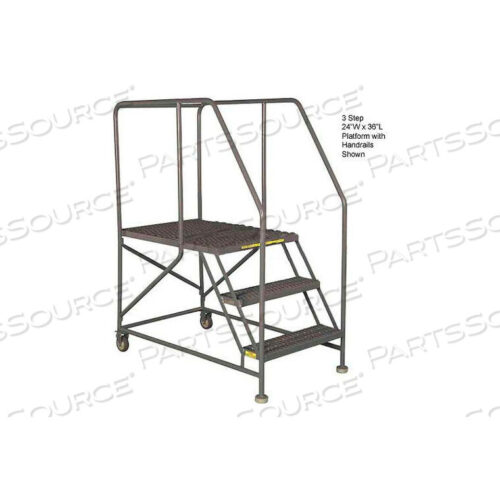 OEM#: WLWP142436MOBILE 4 STEP STEEL 24W X 36L WORK PLATFORM LADDER WITH HANDRAILS - WLWP142436 by Tri-Arc