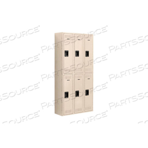 OEM#: DTS-121536-C-SNDДВУХЪЯРУСНЫЙ 6-ДВЕРНЫЙ СТАЛЬНОЙ ШКАФЧИК, УТОПЛЕННАЯ РУЧКА, 12ШX15DX36В, ПЕСОЧНЫЙ, СБОРКА Tennsco Corp.