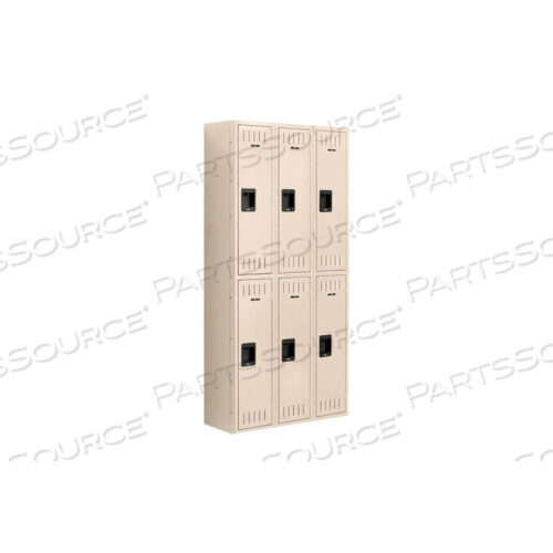 OEM#: DTS-121236-C-SNDДВУХЪЯРУСНЫЙ 6-ДВЕРНЫЙ СТАЛЬНОЙ ШКАФЧИК, УТОПЛЕННАЯ РУЧКА, 12ШX12DX36В, ПЕСОЧНЫЙ, СБОРКА Tennsco Corp.