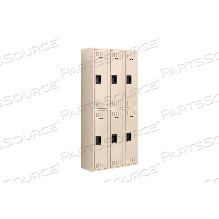 OEM#: DTS-121236-C-SNDДВУХЪЯРУСНЫЙ 6-ДВЕРНЫЙ СТАЛЬНОЙ ШКАФЧИК, УТОПЛЕННАЯ РУЧКА, 12ШX12DX36В, ПЕСОЧНЫЙ, СБОРКА Tennsco Corp.