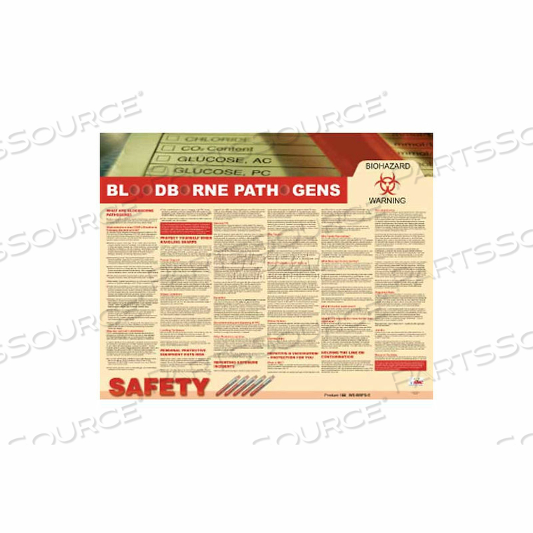 OEM#: PST005ПЛАКАТ, ГЕМОПАТОГЕНЫ, 24 X 30 от National Marker Company