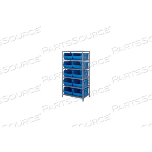 OEM#: 2475-954BL2475-954 Стальной стеллаж с 10 24D HULK HOPPER BINS, синий, 24X36X75 от Quantum Storage Systems
