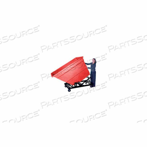 OEM#: SD-1.7C REDPLASTIC SELF-DUMPING FORKLIFT HOPPER W/ CASTER BASE, 1-7/10 CU. YD., 1200 LBS. CAP., RED by Bayhead Products