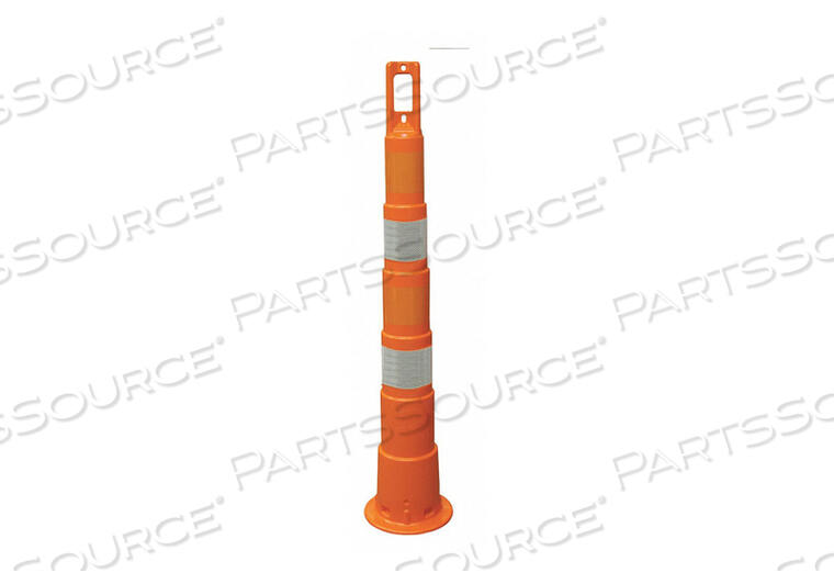 OEM#: 650R1-O-4-HIP-ANAVICADE 42 PLASTIC CHANNELIZING ORANGE CONE WITH HANDLE, 4 4 HIGH INTENSITY GRADE SHEETING BANDS by Plasticade
