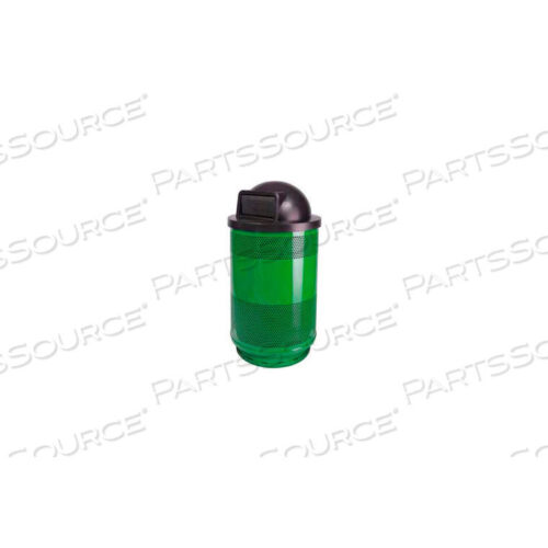OEM#: SC55-01-GN-DTPERFORATED STADIUM SERIES TRASH CONTAINER W/DOME TOP - 55 GALLON GREEN by Witt Company