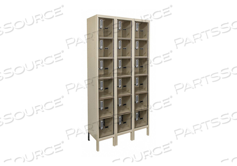 OEM#: UESVP3288-6PTSIX TIER 18 DOOR SAFETY-VIEW PLUS LOCKER W/DIGITECH LOCK, 12WX18DX12H, TAN, В РАЗОБРАННОМ СОСТОЯНИИ от Hallowell