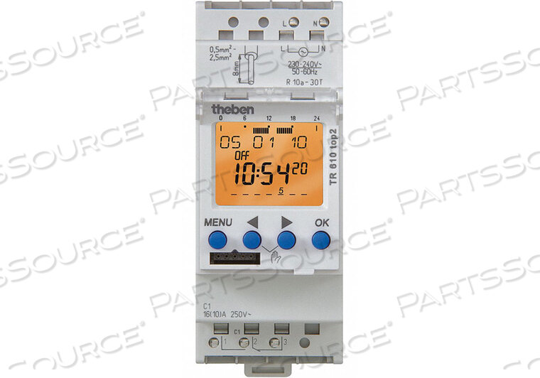 OEM#: TR-610-TOP-2-120VELECTR. ТАЙМЕР DIN-РЕЙКА 24Ч/7Д 1 КАНАЛ. от Theben