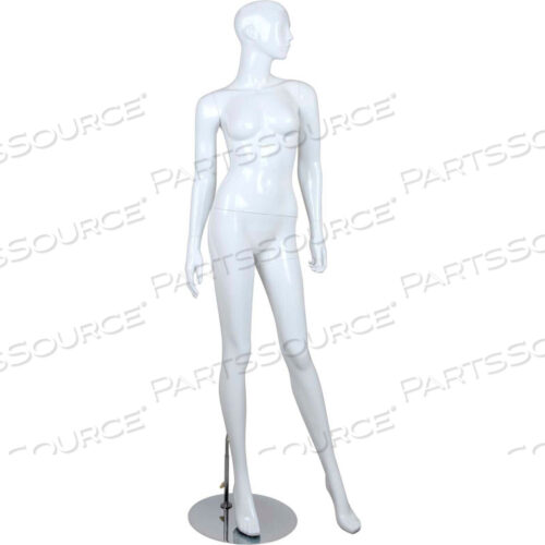 OEM#: BELLA2 ЖЕНСКИЙ МАНЕКЕН - РУКИ В БОКУ, ЛЕВАЯ НОГА НАРУЖУ - ГЛЯНЦЕВАЯ ОТДЕЛКА, БЕЛАЯ от Amko Displays LLC
