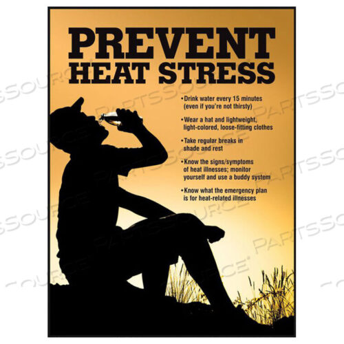 OEM#: SP125033ПЛАКАТ ПО БЕЗОПАСНОСТИ, ПРЕДОТВРАЩЕНИЕ ТЕПЛОВОГО СТРЕССА, 22H X 17W, ПЛАКАТНАЯ БУМАГА от Accuform Manufacturing, Inc.