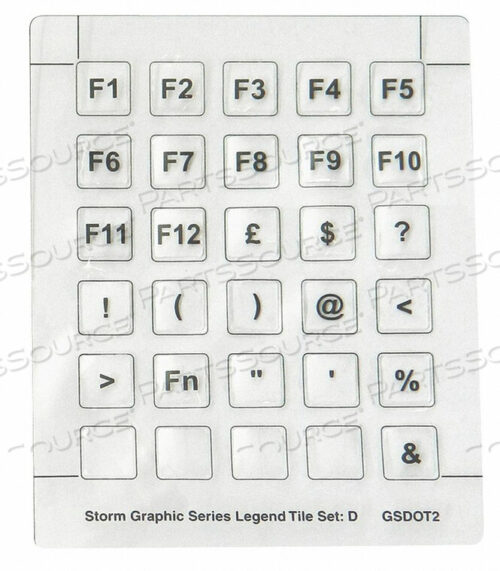 OEM#: GFX/GFXI KEYTOP TILES DLEGEND TILE SET D от Storm Interface