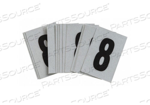 OEM#: 5900-8НОМЕР ЭТИКЕТКИ 8 ЧЕРНЫЙ НА SLVR 1-1/2INH PK25 от Brady Americas