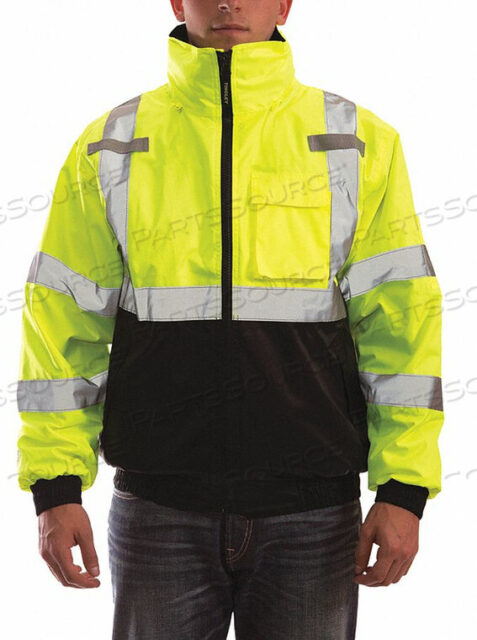 OEM#: J26172-3XBOMBER 3.1 HI-VIS HOODED JACKET, ZIPPER, FLUORESCENT YELLOW/GREEN/BLACK, 3XL by Tingley Rubber
