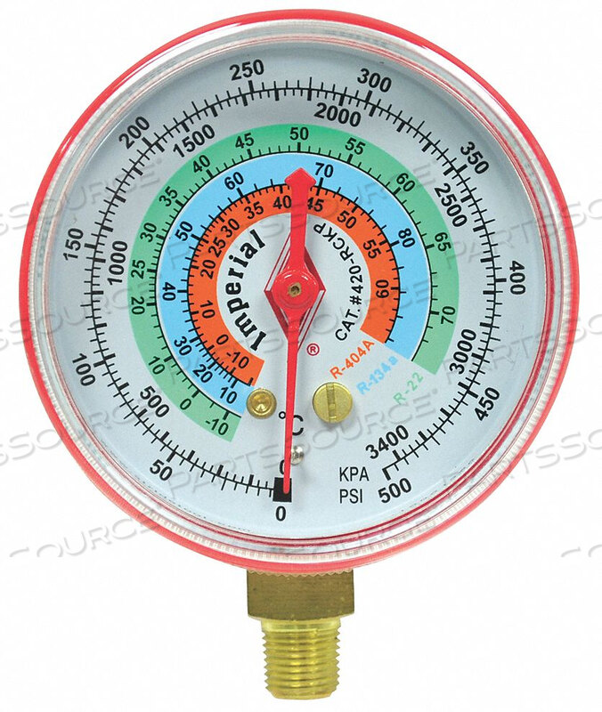 OEM#: 424-CRGAUGE 2-1/2 ДЮЙМА ДИАМЕТРОМ ВЫСОКАЯ СТОРОНА КРАСНЫЙ 500 PSI от Imperial