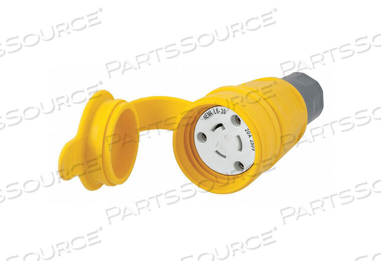 OEM#: HBL27W48CONNECTOR L6-20R 20A 250VAC YELLOW by Hubbell Incorporated, Wiring Device-Kellums