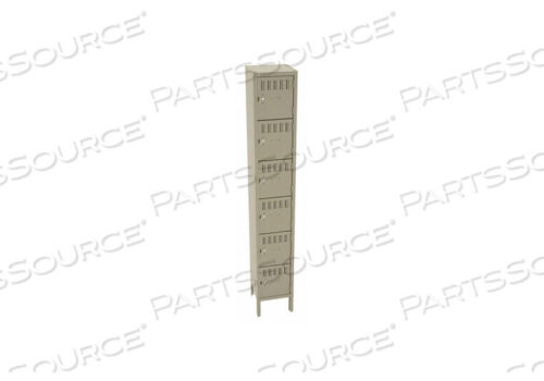 OEM#: BS6-121212-1Шкафчик для хранения вещей с жалюзи, 1 ширина, 6 ярусов, цвет «песочный» от Tennsco Corp.
