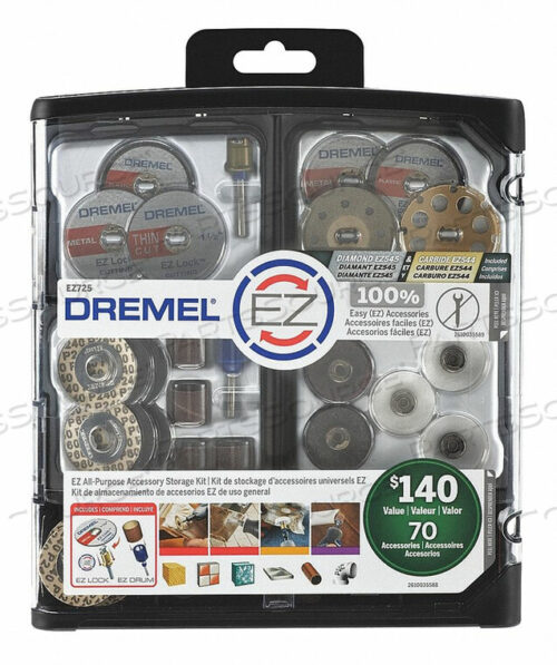 OEM#: EZ725НАБОР АКСЕССУАРОВ, ЛАТУНЬ, СТЕКЛО, МЕТАЛЛ, ПЛАСТИК, ПЛИТКА, ДЕРЕВО от Dremel