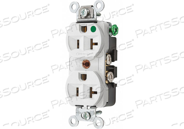 OEM#: HBL8300HWРОЗЕТКА, ДВУХСТОРОННЯЯ, ТОНКАЯ, ДЛЯ БОЛЬНИЦ, 5-20R, 125 В, 20 А, БЕЛАЯ от Hubbell Incorporated, Электромонтажное устройство-Kellums