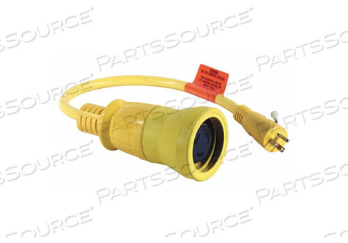 OEM#: HBL61CM54МОРСКОЙ АДАПТЕР, 2 ФУТА, 15 А, 120 В переменного тока, 14 AWG, NEMA 5-15P TO 30A 125 В, 2P 3W TWIST-LOCK, ЖЕЛТЫЙ от Hubbell Incorporated, Wiring Device-Kellums