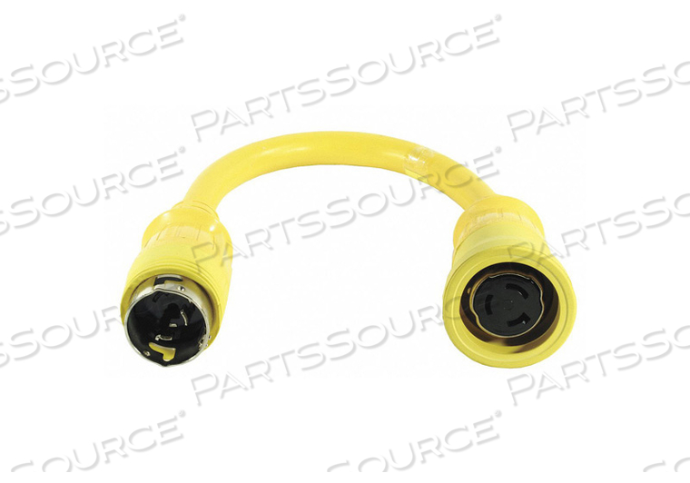 OEM#: HBL61CM71МОРСКОЙ АДАПТЕР, 2,1 ФУТА, 30 А, 120 В переменного тока, 10 AWG, NEMA L14-50P/CS6365C НА 30 А 125 В, 2P 3W TWIST-LOCK, ЖЕЛТЫЙ от Hubbell Incorporated, Wiring Device-Kellums