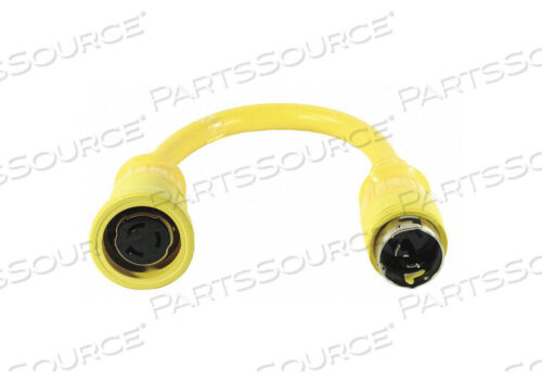 OEM#: HBL61CM72МОРСКОЙ АДАПТЕР, 2,1 ФУТА, 50 А, 120 В переменного тока, 6 AWG, NEMA L14-50P/CS6365C НА 30 А 125 В, 2P 3W TWIST-LOCK, ЖЕЛТЫЙ от Hubbell Incorporated, Wiring Device-Kellums