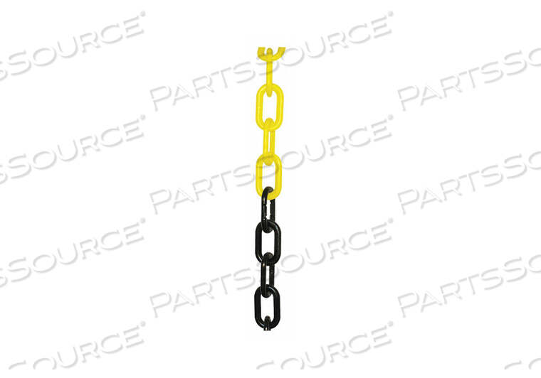 OEM#: 50029-100ПЛАСТИКОВАЯ ЦЕПЬ 2 ДЮЙМА X 100 ФУТОВ ЧЕРНО-ЖЕЛТАЯ от Mr. Chain