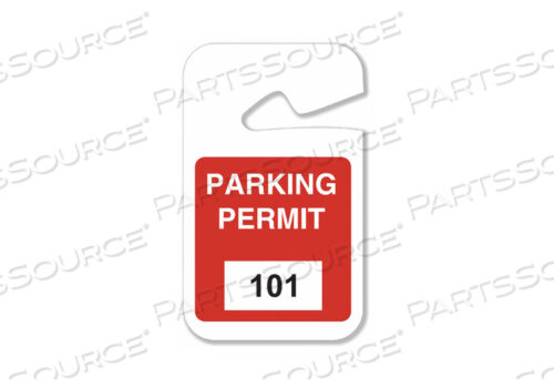 OEM#: 96271БИРКИ ДЛЯ ЗЕРКАЛА ЗАДНЕГО ВИДА, РАЗРЕШЕНИЯ НА ПАРКОВКУ, КРАСНЫЕ, 101 - 200, 2-3/4W X 4-3/4H от Brady Americas