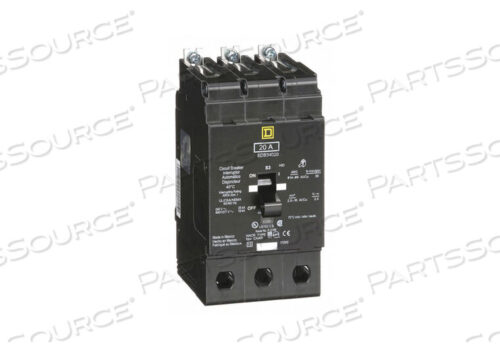 OEM#: EDB34020АВТОМАТИЧЕСКИЙ ВЫКЛЮЧАТЕЛЬ 20A BOLT ON 277/480V 3P квадратный D