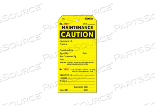 OEM#: Y625853CAUT TAG 5-3/4 X 2-7/8 IN BK/YEL PK100 от Electromark