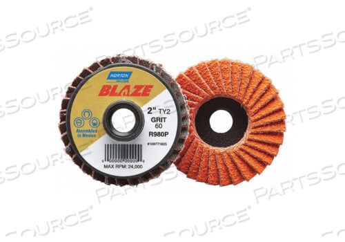OEM#: 77696090160J5072 ЛЕПЕСТКОВЫЙ ДИСК CRS GRIT 36 TY 2 3IN BLAZE от Norton | Saint-Gobain Abrasives