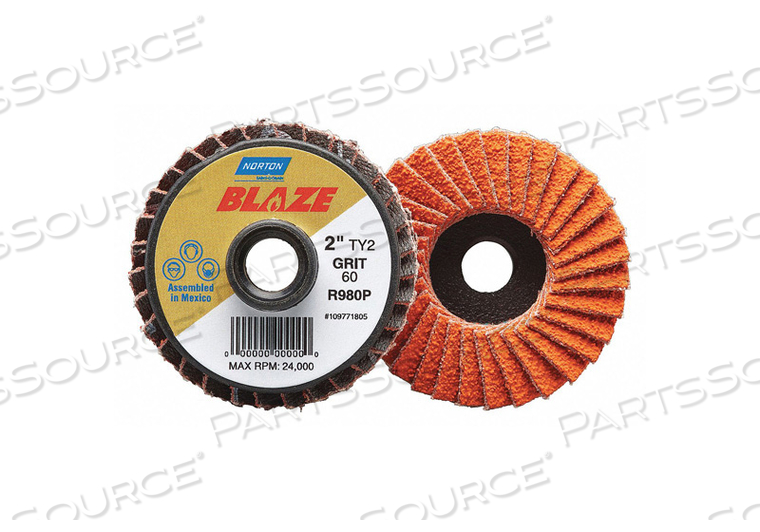 OEM#: 77696090160J5072 ЛЕПЕСТКОВЫЙ ДИСК CRS GRIT 36 TY 2 3IN BLAZE от Norton | Saint-Gobain Abrasives