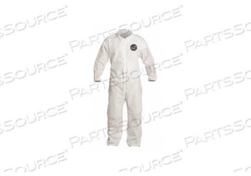 OEM#: PB125SWH3X002500H3334 COLLARED COVERALL ELASTIC WHITE 3XL PK25 by DuPont