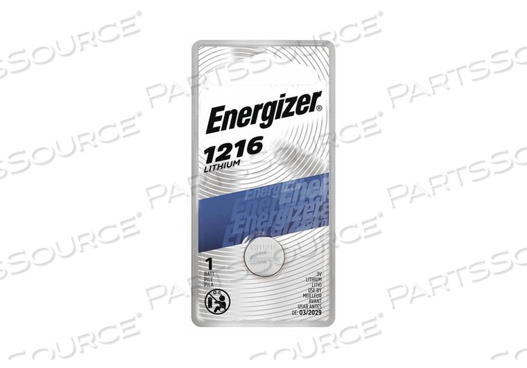 OEM#: ECR1216BPБАТАРЕЙКА, КНОПОЧНАЯ, 1216, ЛИТИЕВАЯ, 3 В, 25 мАч от Energizer
