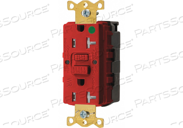 OEM#: SNAPGFTW83RGFCI RCEPTCLE HSPITAL RED 20A 1 HP от Hubbell Incorporated, Wiring Device-Kellums