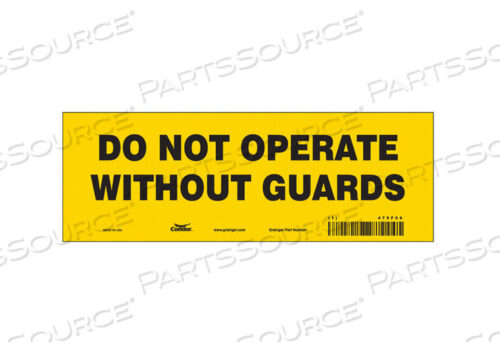 OEM#: 475F06ЗНАК БЕЗОПАСНОСТИ 10 ШX3-1/2 В 0,004 ТОЛЩИНА от Condor