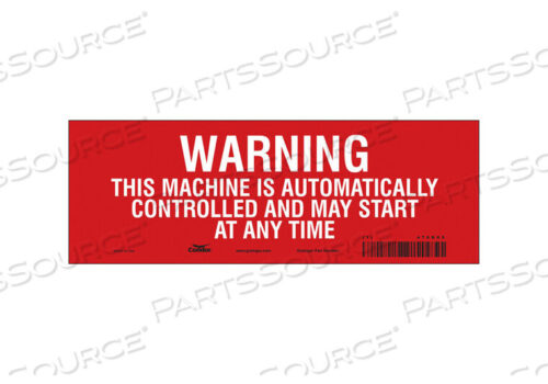 OEM#: 478K65ЗНАК БЕЗОПАСНОСТИ 10 ШX3-1/2 В 0,004 ТОЛЩИНА от Condor