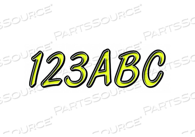 OEM#: GYEBKG400КОМПЛЕКТ КОМБИНИРОВАННЫХ НОМЕРОВ И БУКВ ЖЕЛТЫЙ 3 ДЮЙМА H от Hardline Products